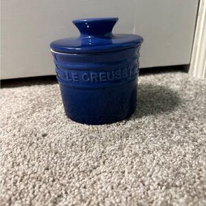Le Creuset Royal Blue Stoneware Salt Crock with Lid
